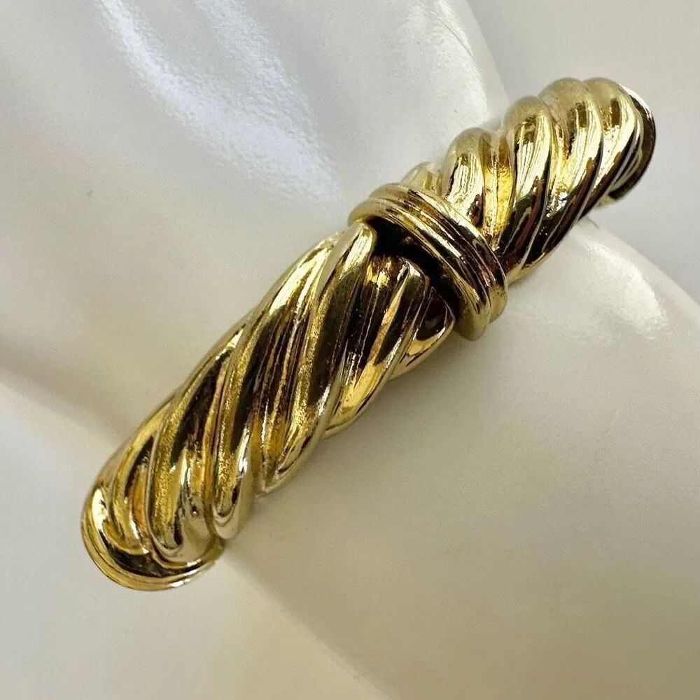 Gold tone stretchy bangle bracelet